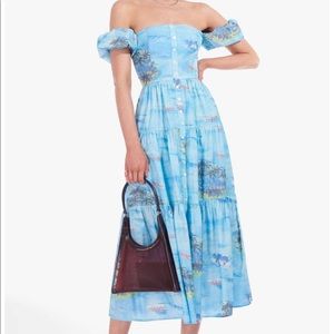 STAUD Eloi Maxi dress in “Blue Island” NWT